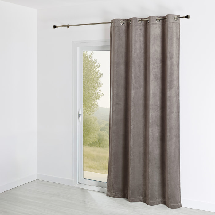 Rideau Ignifugé  M1 en velours premium - Gris