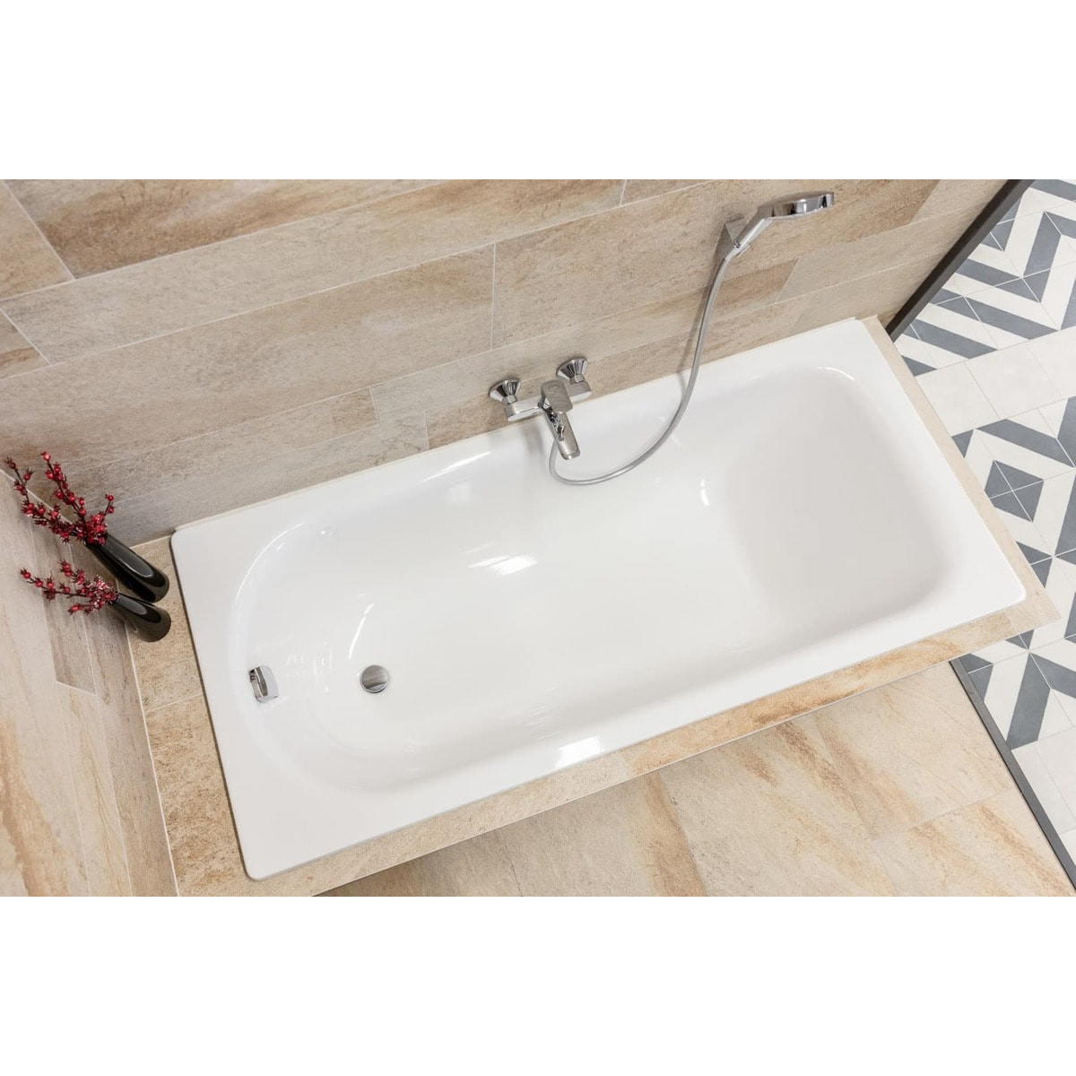 By Kaldewei Vivien 170 x 70 cm Baignoire droite en acier émaillé, sans pieds, blanc (SATVIVI170)