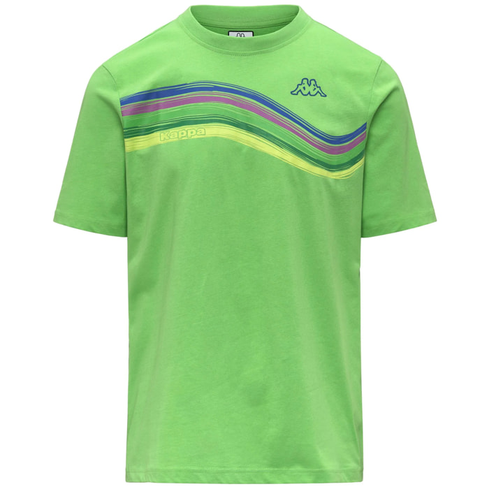 T-Shirts & Top Kappa Uomo Logo Wave 140 Verde