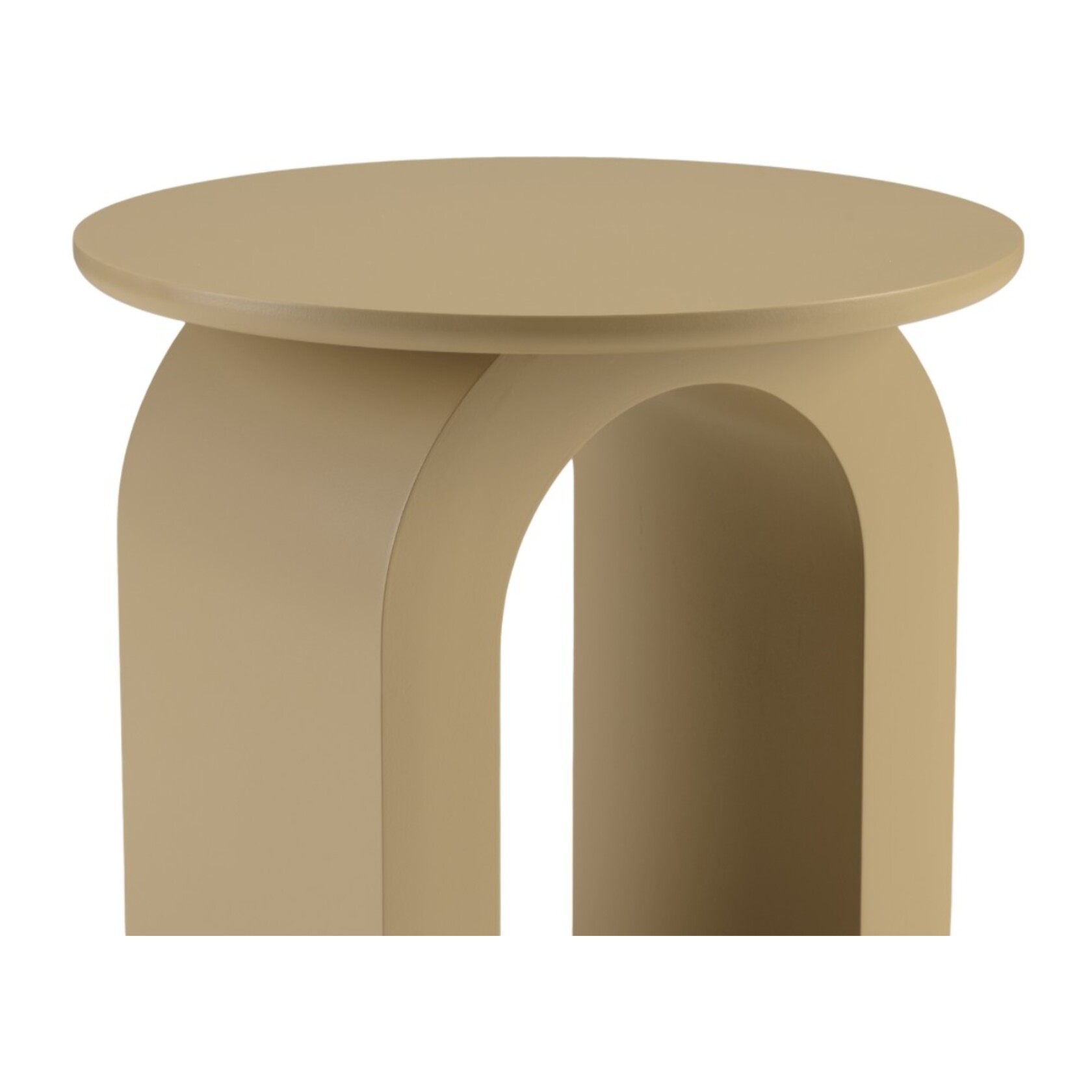 AGATHE - Table d'appoint ronde en bois laqué taupe D40cm