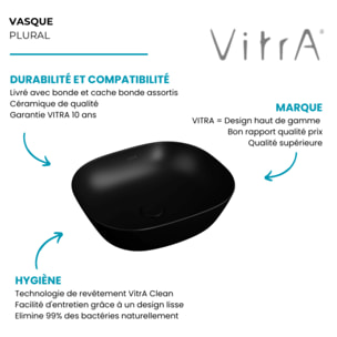 Vasque à poser Plural Clean noir mat