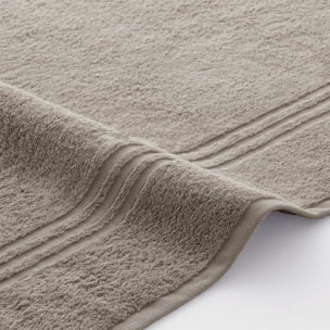 Set 2 toallas ducha + 2 toallas lavabo taupe-coral premium