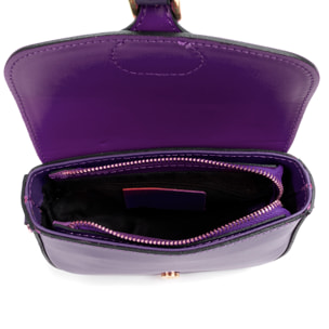 Annone borsa a tracolla donna. Pelle autentica finitura Ruga