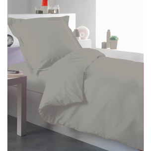 Housse de couette percale 140 x 200 cm unie - Taupe