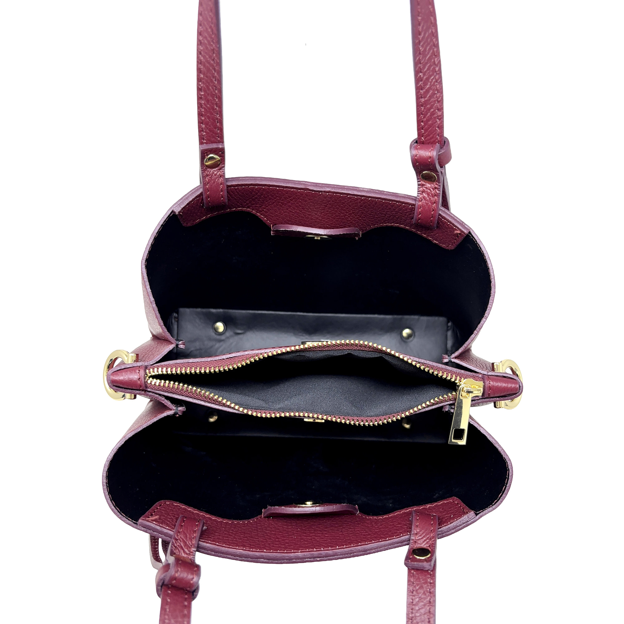 Borsa a Mano Elegante da Donna in Pelle Martellata con Tracolla