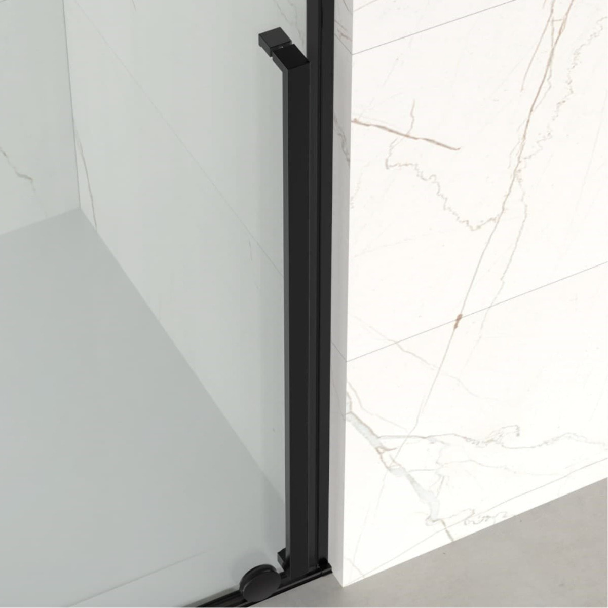 X-MOTION 120x200cm Paroi en verre coulissante Crystal Glass® 8 mm anticalcaire, avec bras et profilés Noir mat (SATBWIXM120C)