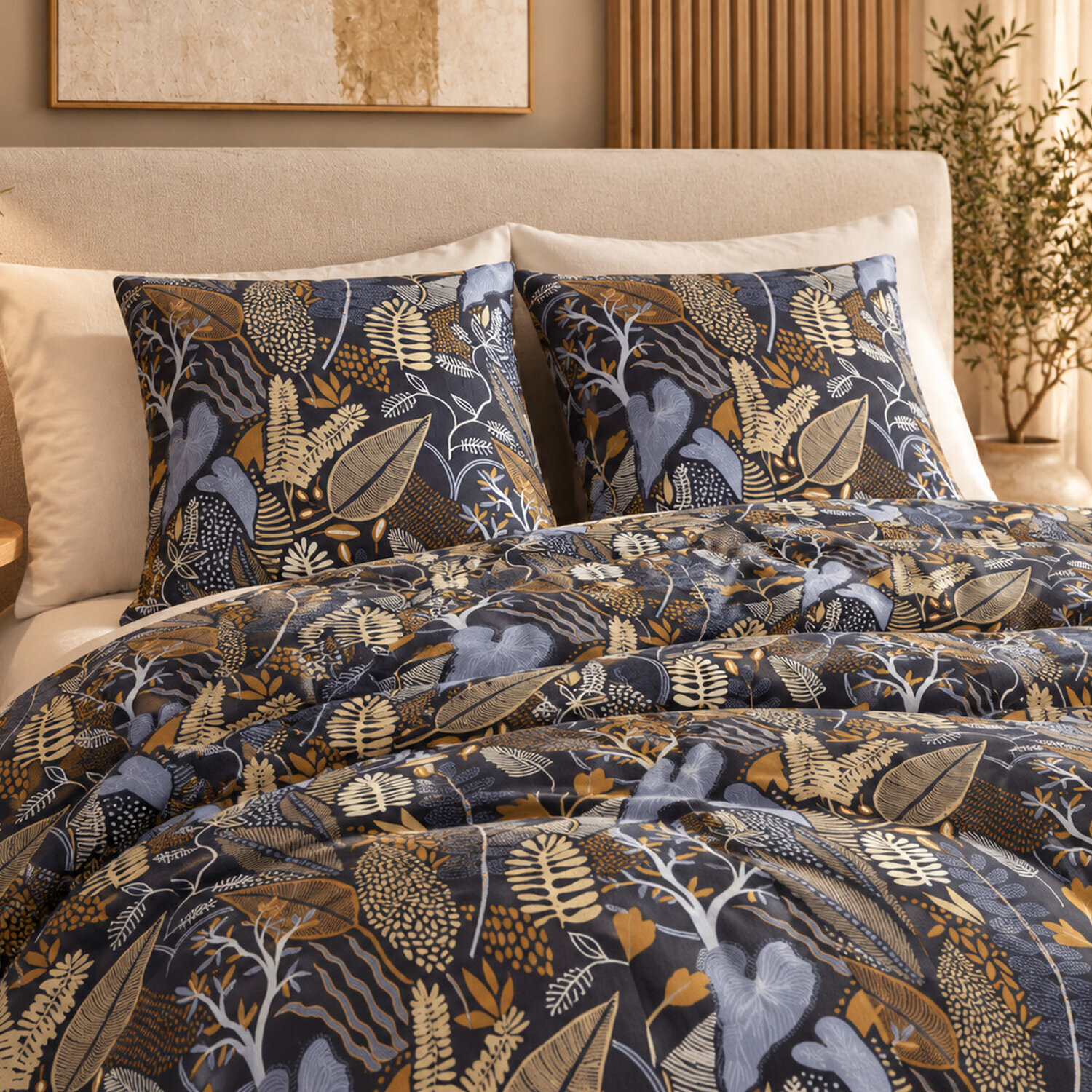 Parure housse de couette imprimé 100% coton - emali