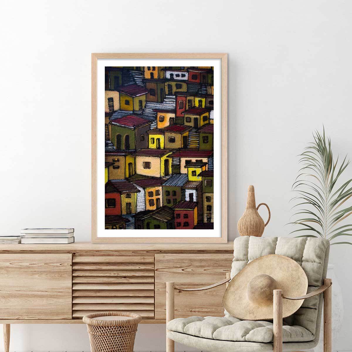 Affiche casa in mexico Affiche + cadre en bois - Chêne