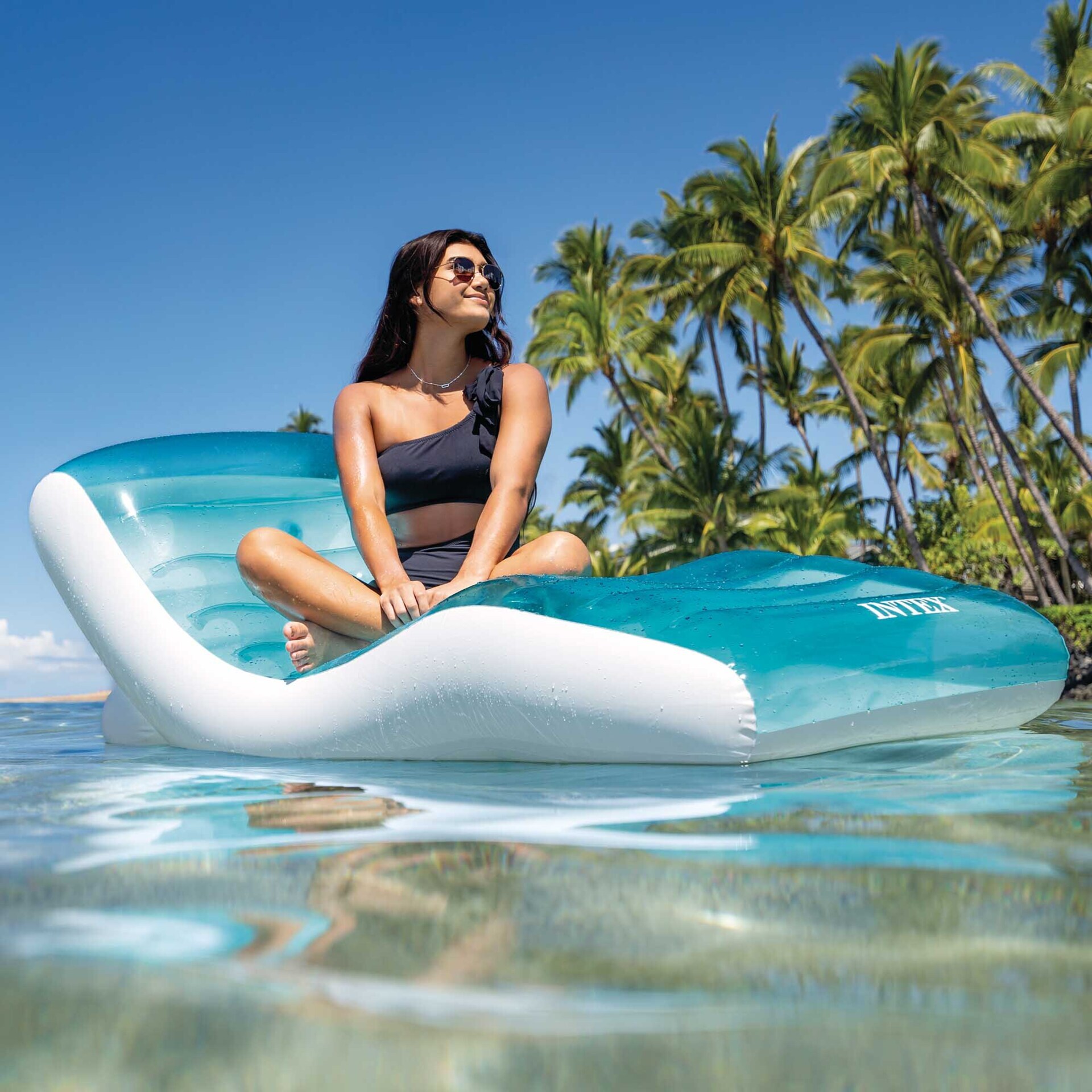 Intex Materassino Gonfiabile Mare Splash Lounge, Azzurro, 191x99 cm