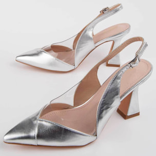 Zapato De Tacón - Plateado - Altura: 8 Cm