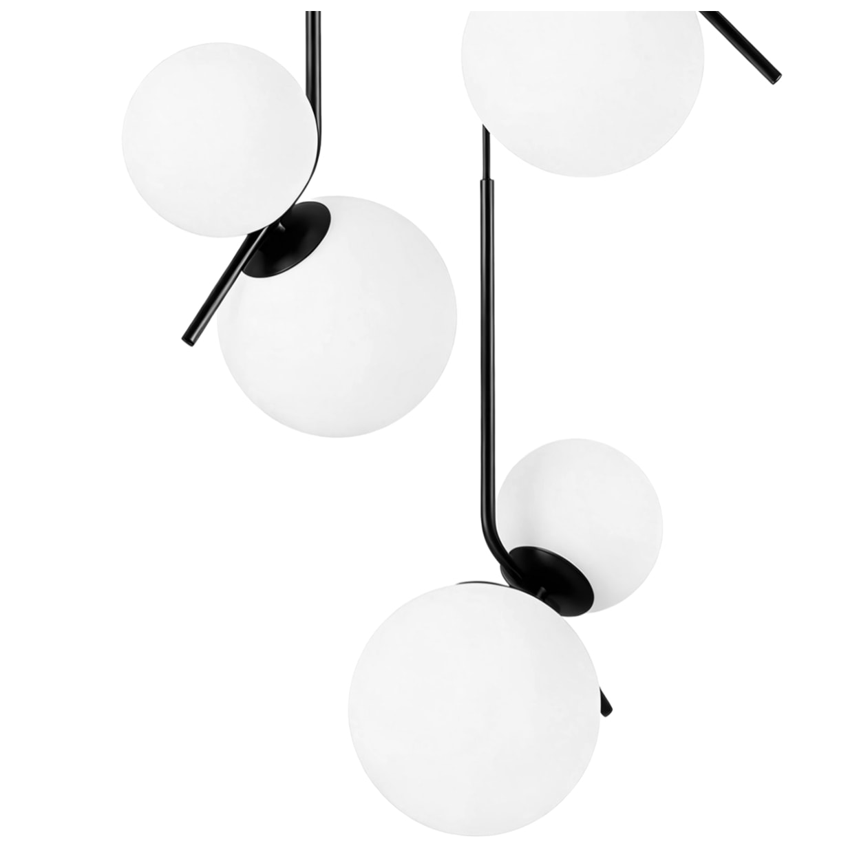 Suspension Tomasucci HENGET BIG, en acier et verre, blanc