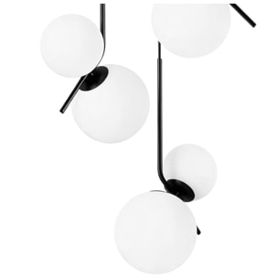 Suspension Tomasucci HENGET BIG, en acier et verre, blanc