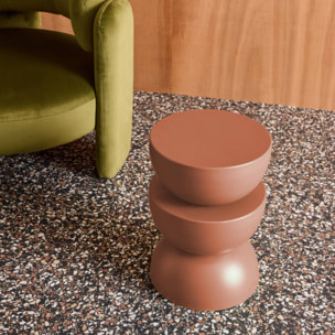 Table d'appoint, bout de canapé, table de chevet métal Ø32 x H46,5cm COUMBA