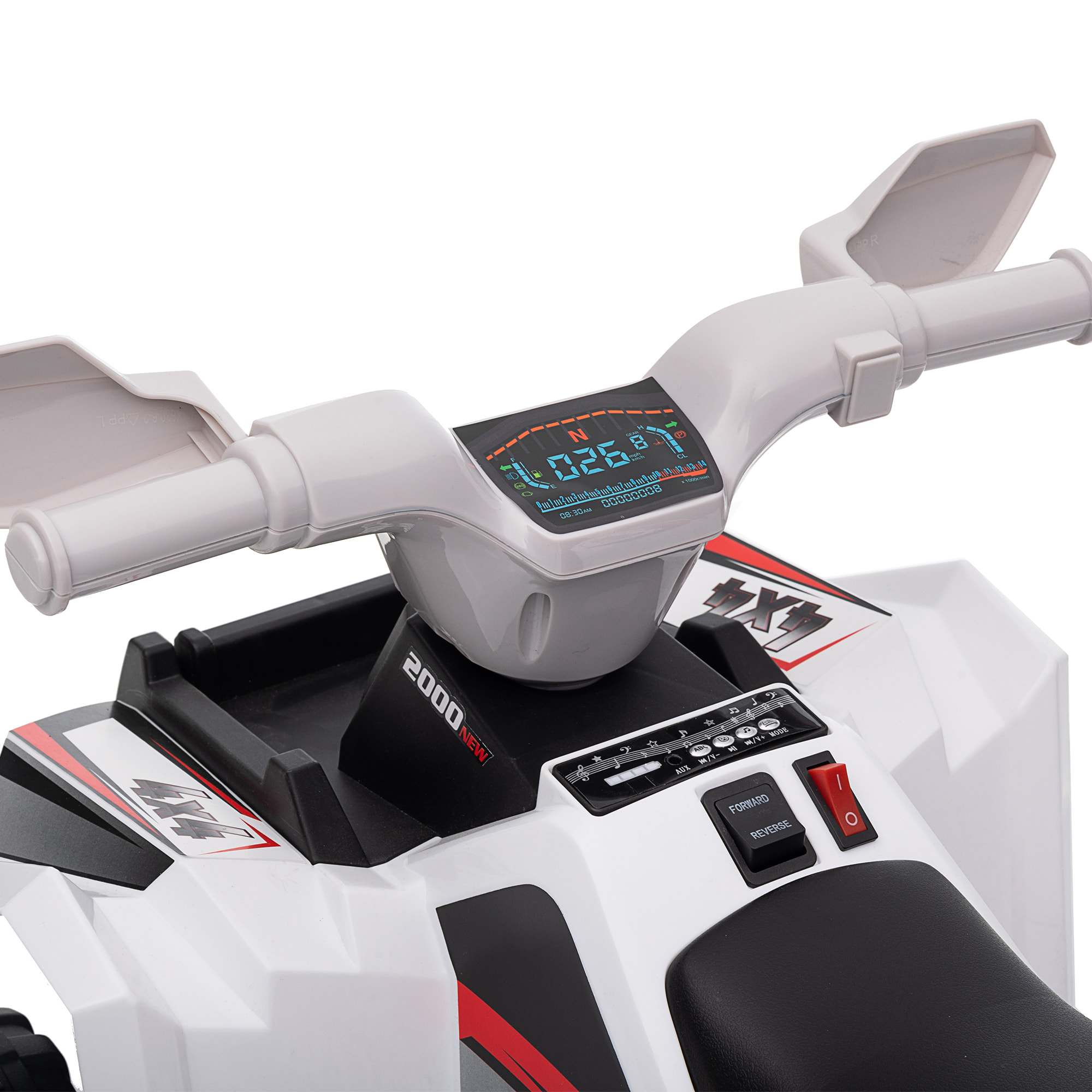 Quad Eléctrico para Niños 6V, Quad para Niños de 18-36 Meses con Avance y Retroceso, Velocidad de 2,5 km/h, Blanco