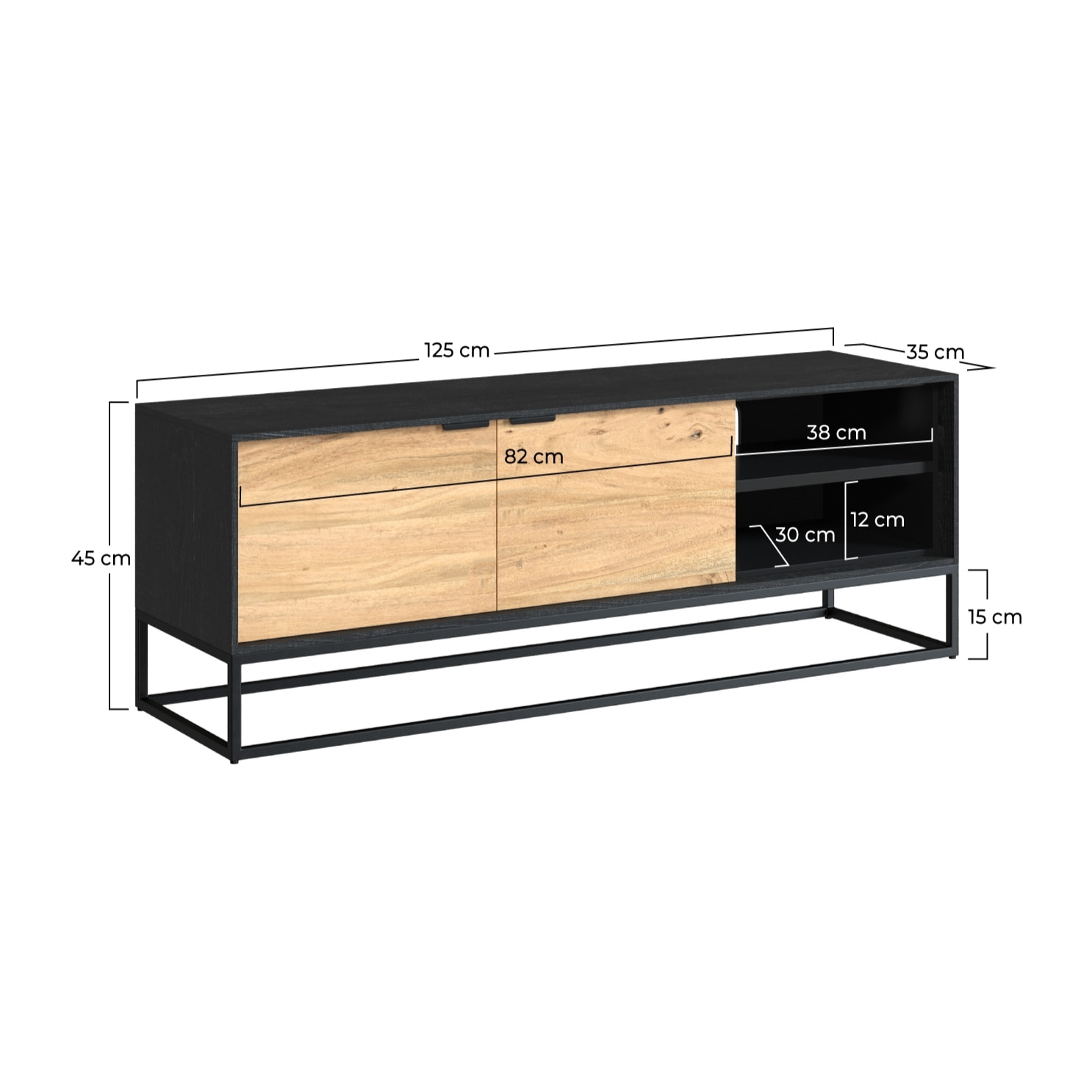 Meuble TV Jakson 2 portes 2 niches