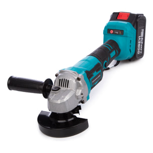 Radial angular 21V con motor sin escobillas, 3 velocidades de hasta 8000rpm, maletín de transporte y doble batería de 20000 mAh.