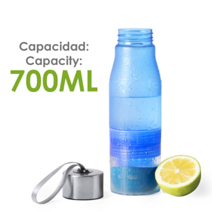 Selmy bidón de 700ml de capacidad Tritán de alta resistencia al calor. Base con exprimidor de cítricos.