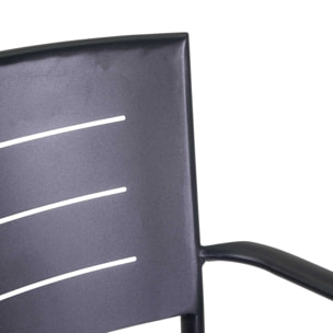 Poltrona Vacchetti Delta in alluminio antracite cm55,5x59,5h85