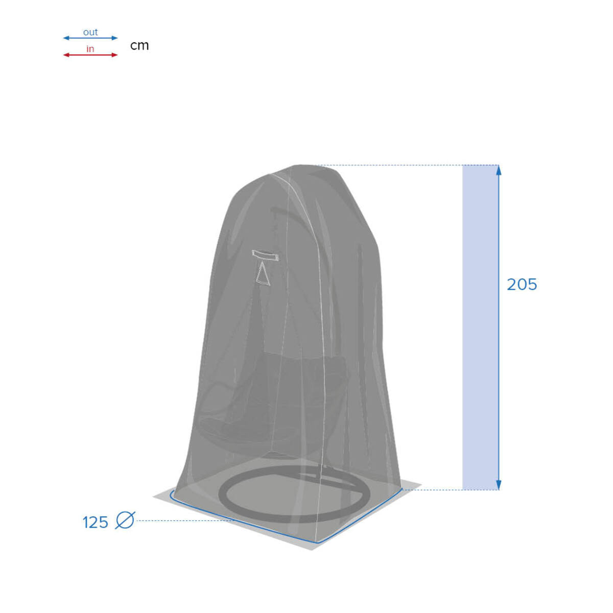 Housse de protection "Hambo" pour fauteuil oeuf suspendu 205x125x125cm en polyester