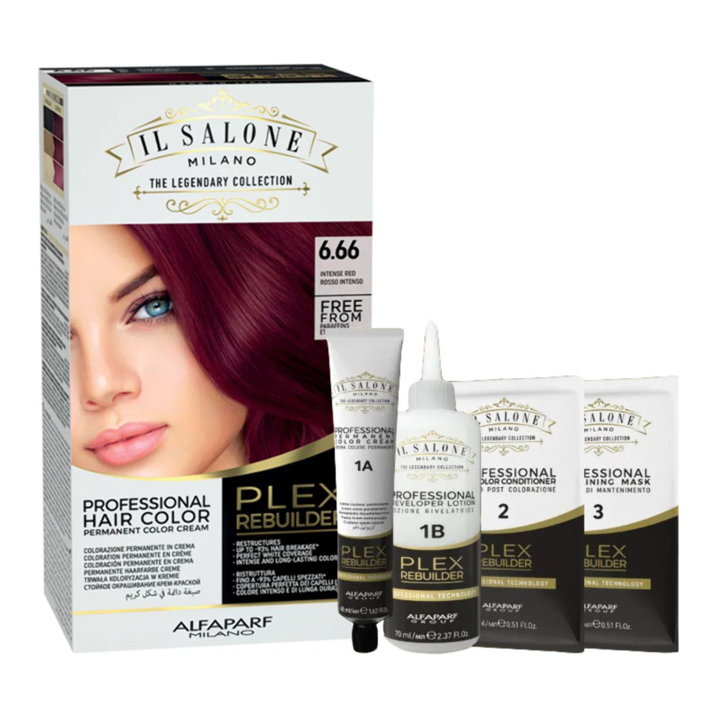 ALFAPARF MILANO Il Salone Plex Rebuilder Color Set 6.66 Rosso Intenso