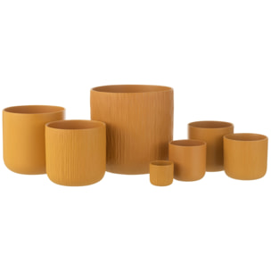J-Line cache-pot Gen - céramique - ocre - XXL - 2 pièces - Ø 26.5 cm