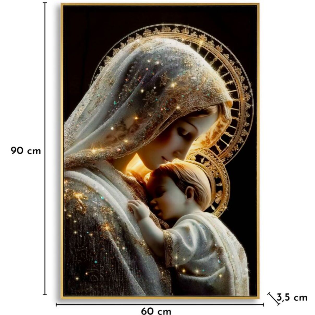 STAMPA DECORATA SU TELA LACCATA C/CORNICE MATERNITY -C- CM 60X3,5
X90