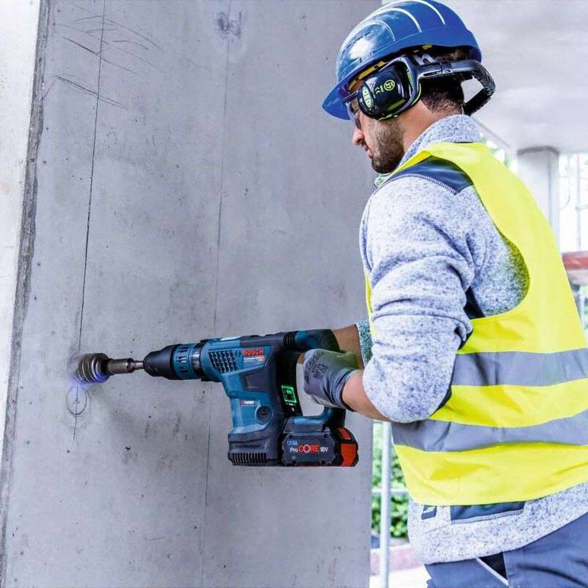 Perforateur SDS-Max GBH18V-36 (2x18V) C - BOSCH - avec 2 batteries 18V 8.0Ah - chargeur - coffret - 0611915002