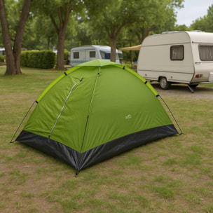 Well home tienda de campaña monodomo para 2 personas en color verde 200x120x100cm
