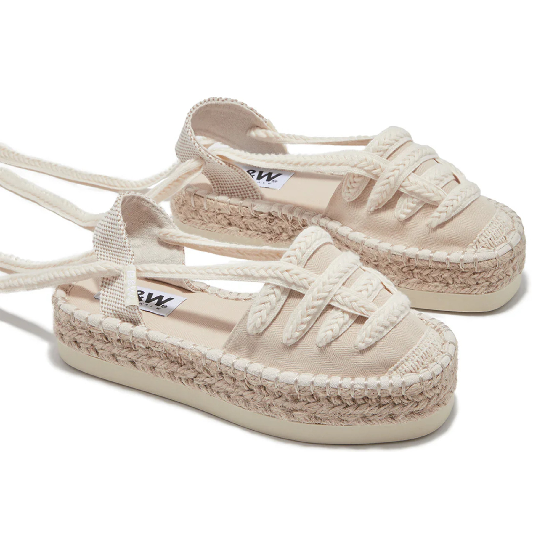 B&W Break&Walk - Sandali estivi in juta con zeppa per donna e bambina