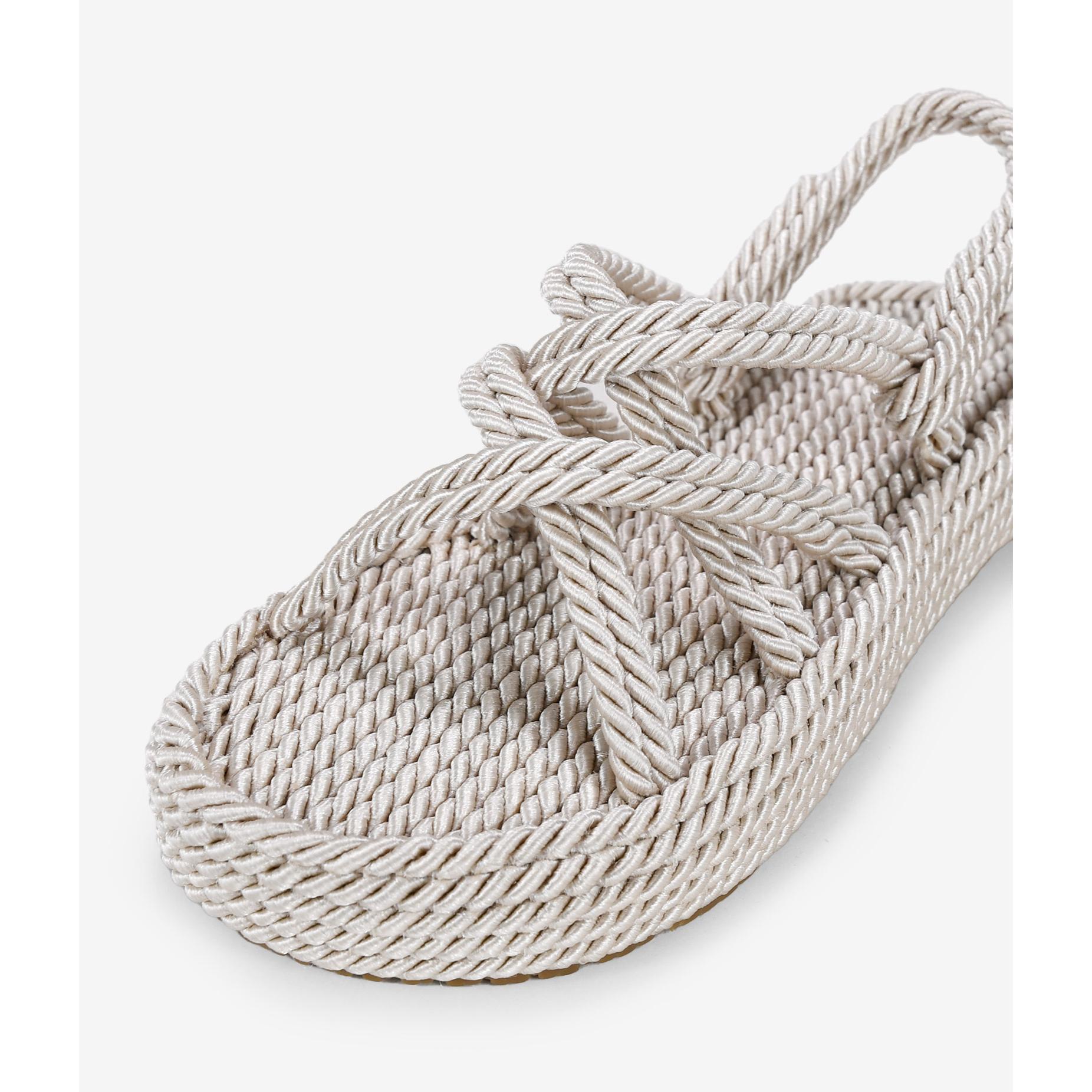 Sandalias con plataforma beige de cuerda