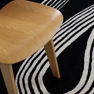 Tapis salon et chambre fait main en laine motif géométrique OLKA