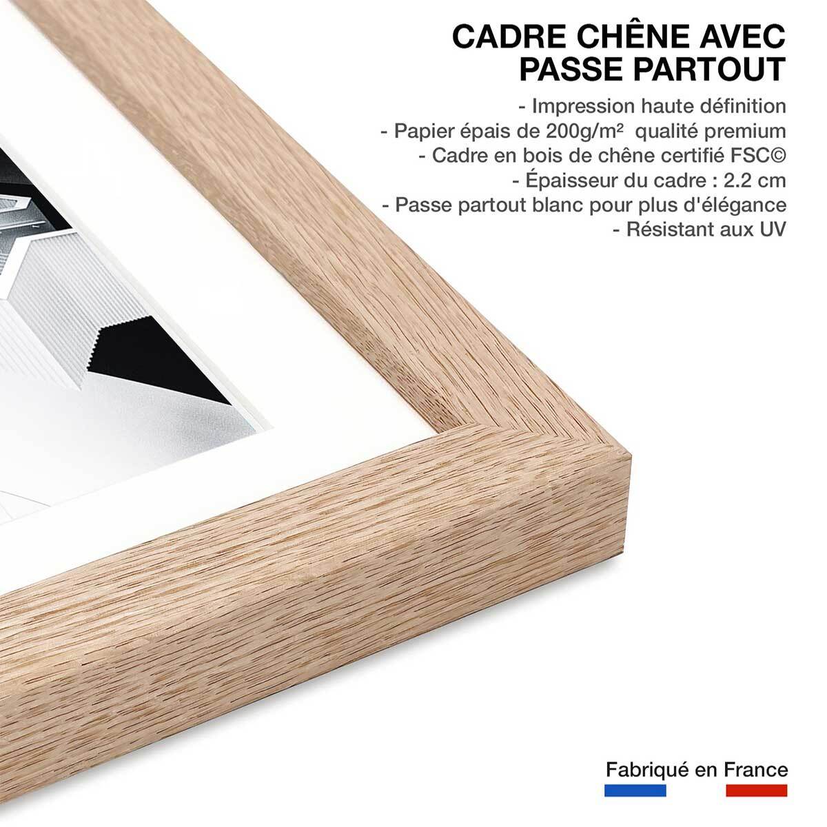 Affiche un escalier à paris Affiche sous cadre bois