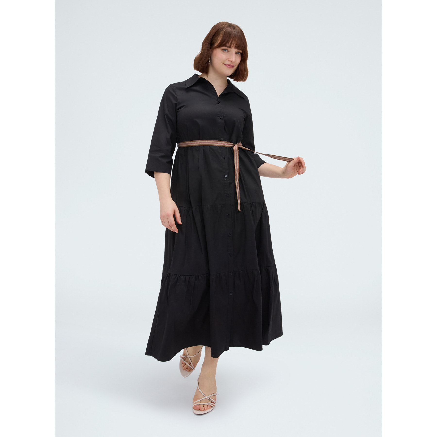 Fiorella Rubino - Vestito chemisier Power in viscosa - Nero