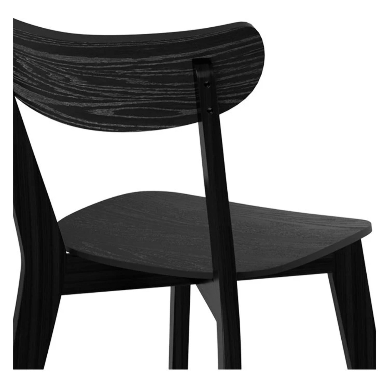 Lot de 2 chaises en bois d'hévéa noir - Tabata