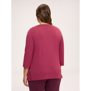Fiorella Rubino - Camiseta con escote barco - Burgundy