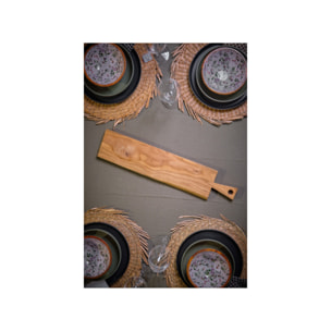 Planche de découpe 60x12 cm rectangulaire en bois de teck - MULAN