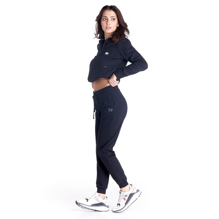 Pantalón mujer polar con puños Basic