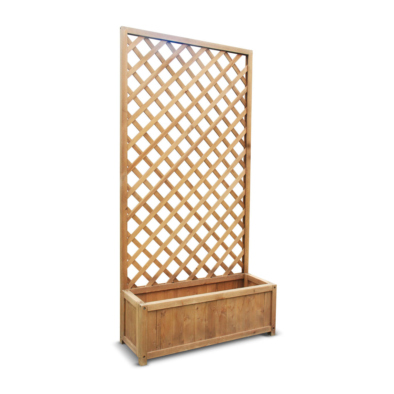 Dorothy - Fioriera in legno di cedro impregnato con spalliera H180 cm - ebony