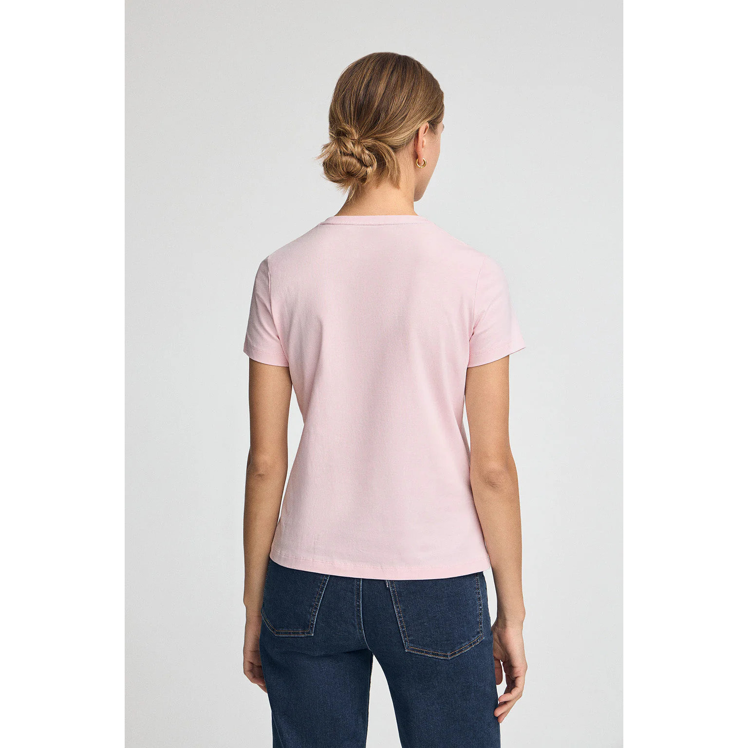 Maglietta rosa a maniche corte con ricamo Rigby Go