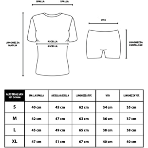 Completo Homewear Donna Corto AUSTRALIAN Cotone