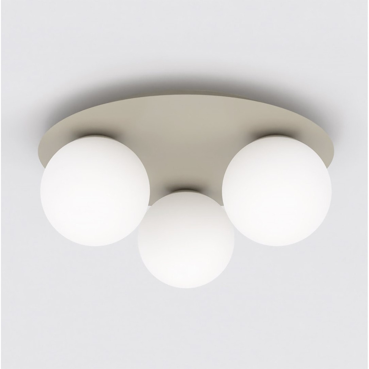 Lampada da soffitto SOLAR in acciaio mokka e vetro opale
