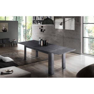 Tavolo per sala da pranzo estensibile, Made in Italy, Tavolo moderno con allunghe, Consolle allungabile, cm 140/190x90h75, colore Grigio Ardesia