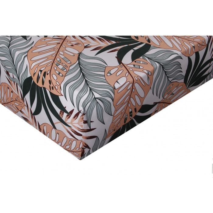 Drap housse satin de coton imprimé Tropical