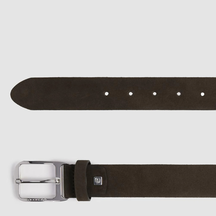 Piquadro Cintura in pelle scamosciata con fibbia ad ardiglione