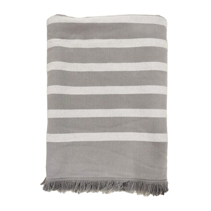 Fouta doublée éponge - Alanya Gris - 140x180cm - 400g/m²