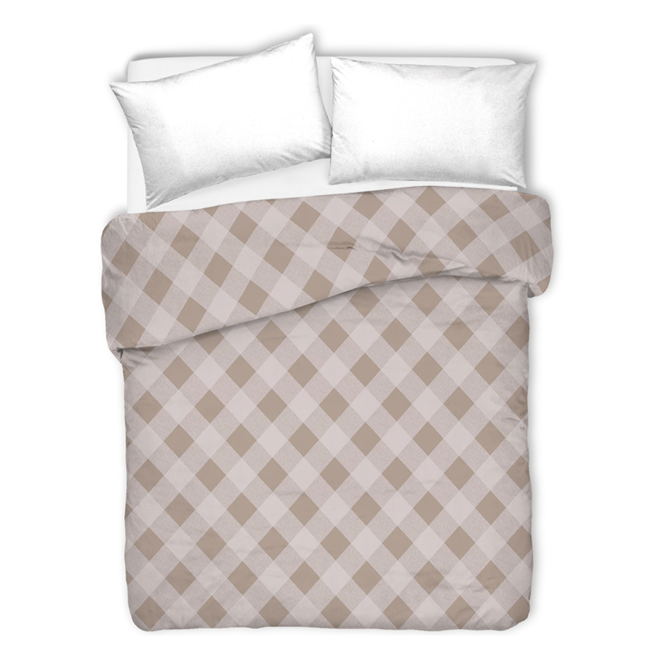 Copriletto di cotone lovely check beige 100% cotone