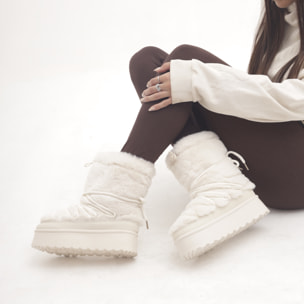 STIVALETTO MAMMUT LACCI FUR PANNA