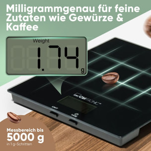 Balance de cuisine en verre Noir Clatronic  KW3820-Noir