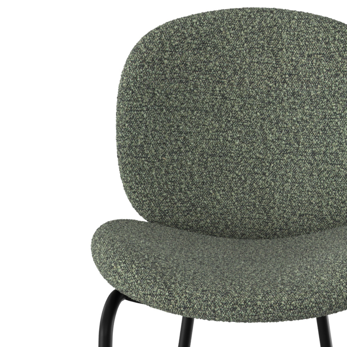 Chaise pour îlot central Iris en tissu bouclé vert kaki 63,5 cm (lot de 2)