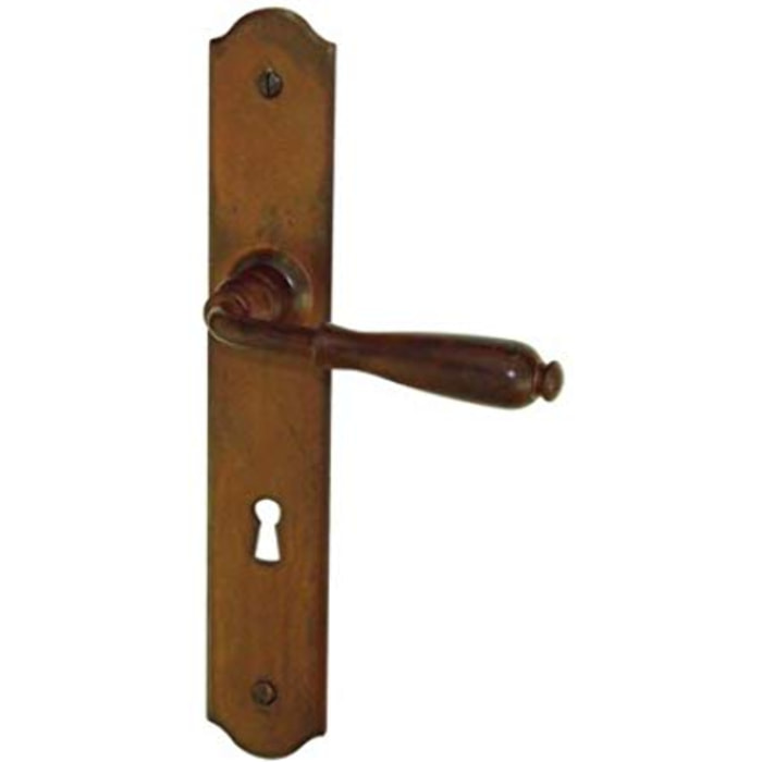 Ensemble de porte étroit Espalion BRIONNE Fer rouillé ciré - Clé en i - 1019422RO